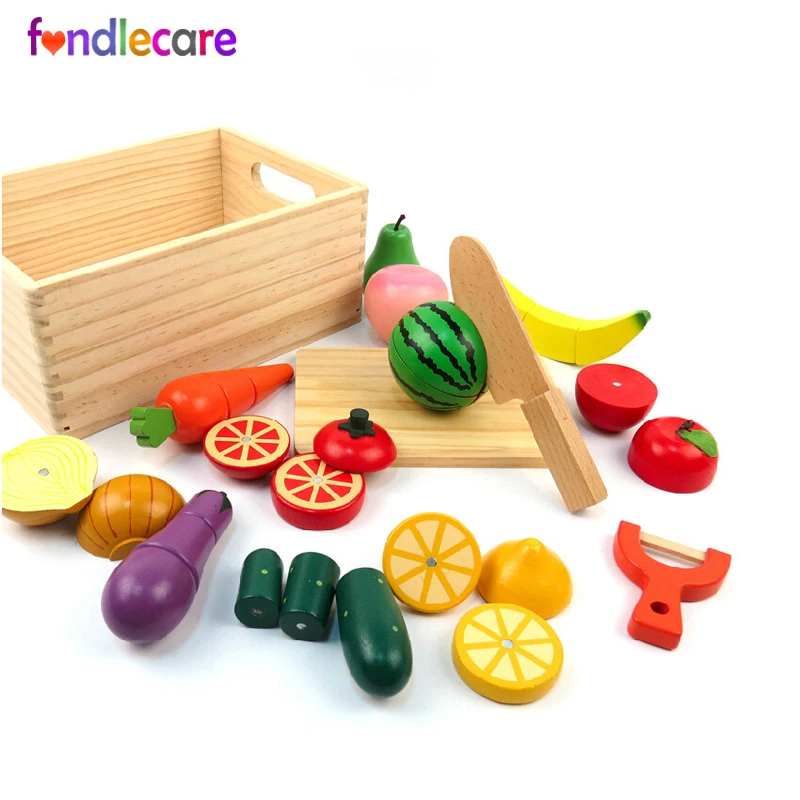Fondlecare Wooden simulation cut vegetables fruit game toy