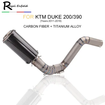 

For KTM Duke 200 duke390 motorcycle Exhaust Middle Pipe Link Pipe Titanium alloy Motorcycle Slip-on Exhaust system for KTM DUKE