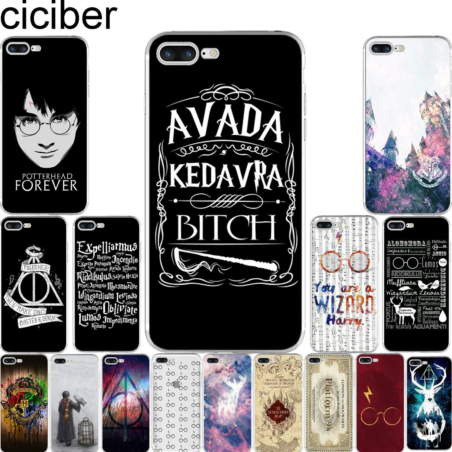 

Harry Potter Hogwarts Pattern Design Soft Silicone Phone Cases Cover for Iphone 7 6 6S Plus 5S SE Coque Fundas Capinha Capa