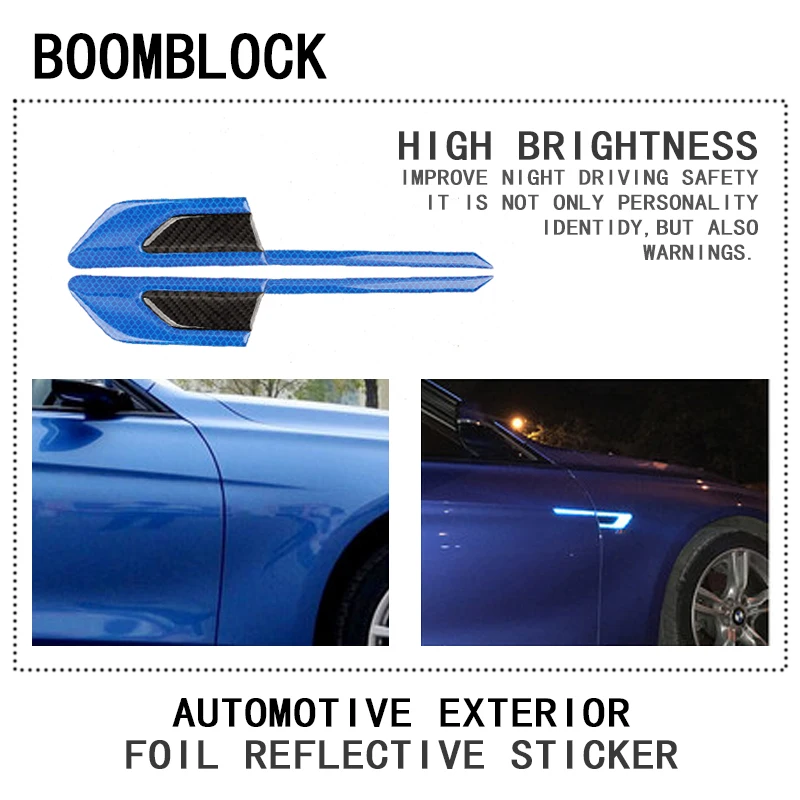 Переднее крыло автомобиля 3D эмблемы наклейки для Abarth Fiat 500 BMW E60 E36 E34 Mercedes Benz W203 Volvo XC90 V70 светоотражающие Аксессуары