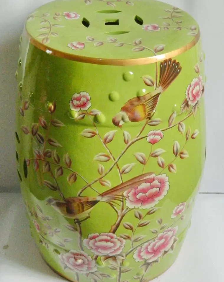 Jingdezhen Indoor ceramic Antique drum porcelain garden stool Glazed