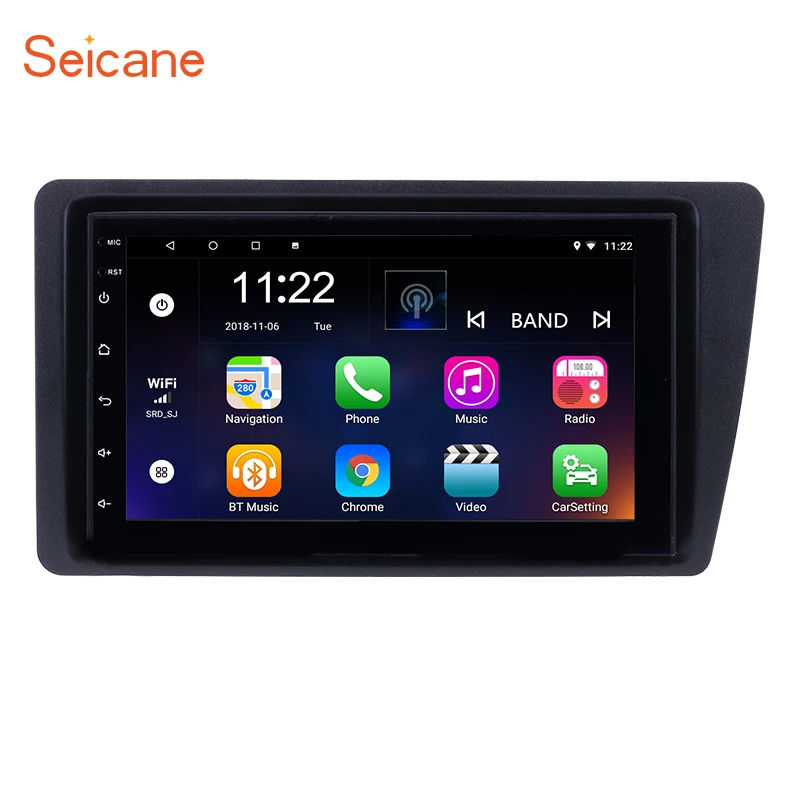 Seicane " Android сенсорный экран 1080P Bluetooth wifi Автомобильный gps Мультимедиа для 2001 2002-2005 Honda Civic Поддержка Зеркало Ссылка DVR