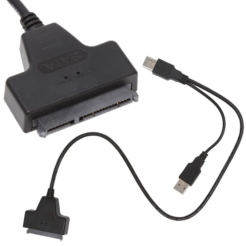 USB 2,0 на SATA 7 + 15 Pin Y-Splitter Кабель-адаптер для 2,5 "HDD жесткий диск