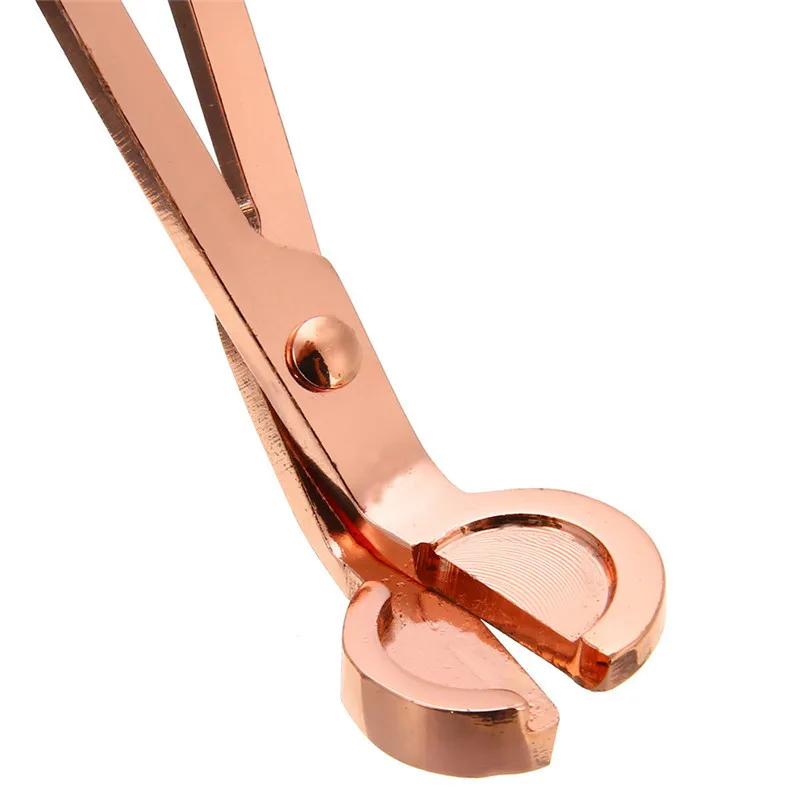 Creative Stainless Steel Candle Wick Trimmer Oil Lamp Trim Scissor Cutter Tool Hook Clipper Rose Gold Round Head Candle Scissors