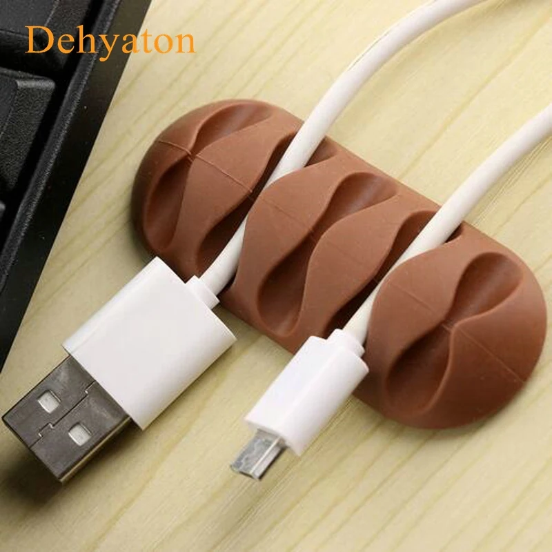 

2018 new Dehyaton Cable Winder Earphone Cable Organizer Wire Storage Silicon Charger Cable Holder Clips for MP3 ,MP4 ,Earphone