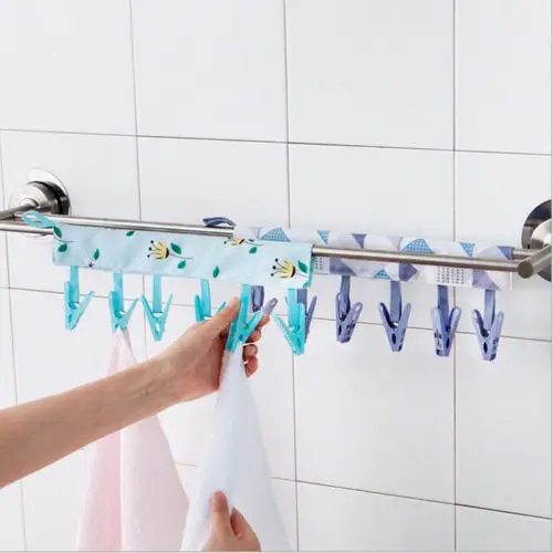 Multifunctional Portable Cloth Hanger Drying Rack Foldable Bathroom