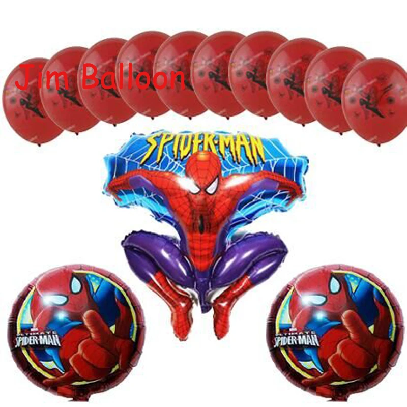 

13pcs/lot Spiderman Balloon cartoon Spiderman Latex Balloonl Birthday party Decorations Kids Toys Wholesale
