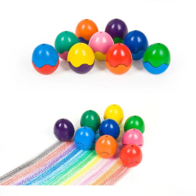 4 шт яичные мелки 9 цветов нетоксичные Новые Детские Красочные Безопасные восковые маркер для рисования живопись Подарочные игрушки для детей - Цвет: 1pcs Hollow Egg