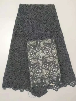 

African Lace fabric Hot Sell Mesh 2019 New Arrival Plain Grey Color african cord Lace /guipure lace Fabrics High Quality Dress