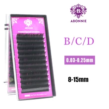 1 pc 0.03-0.25mm B/C/D Curl Mink Eyelash Extension Thin and Soft Material 3d 6d Voluming Lashes Tray Lash
