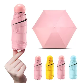 

SILIKOLOVE 5 Folding Small Cute Pocket Mini Women Female For Rain and Sun Anti-UV Protection