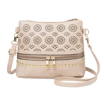 

Women 's New Wild Front Zipper Punching Messenger Shoulder Bag Crossbody Bags for Women sac main femme Small Square Package ww