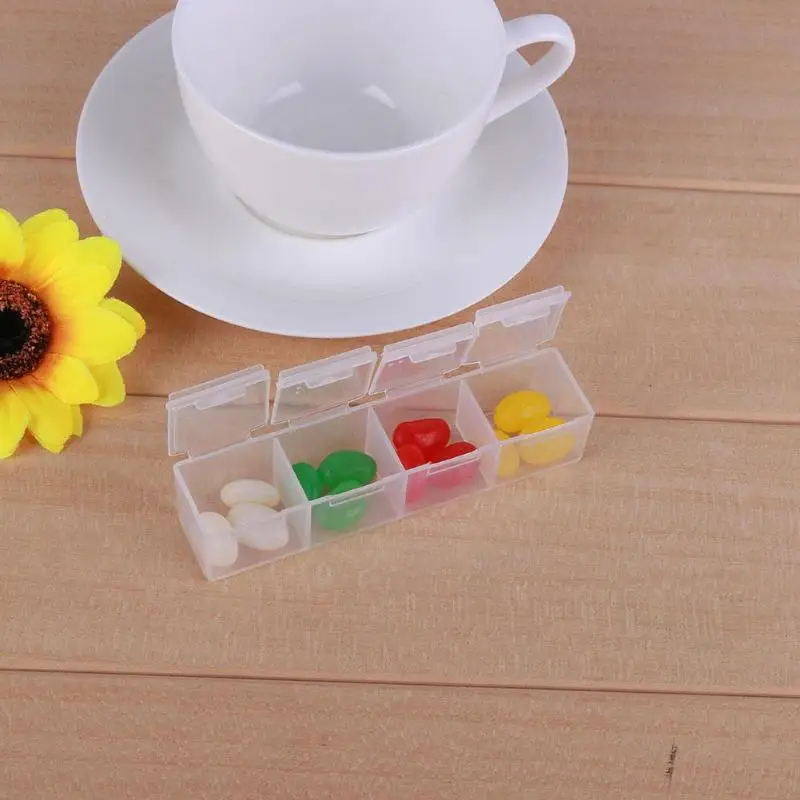 4 Grids Plastic Tablet Box Pill Box Medicine Holder Storage Organizer Container Case drugs Pill Box Pastillero