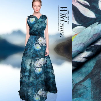 

CNUM SL018 Pure Silk/ Mystery Of Dream Blue/ Silk Fabric 30% Silk 70% Linen/ Width1.53yd Thickness 15.50mm/ Unit: meter