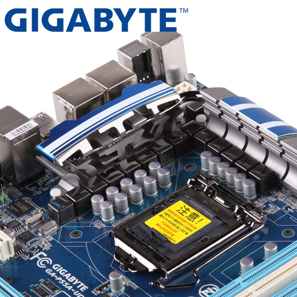 GIGABYTE GA-P55A-UD3R рабочего Материнская плата P55 разъем LGA 1156 i3 i5 i7 DDR3 16G блок питания ATX оригинальная б/у P55A-UD3R материнская плата H55