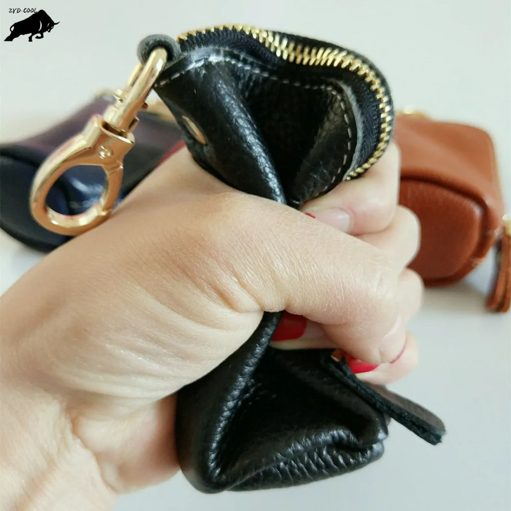 

Women Men's Cowhide Leather Zipper Purse Bag Car Key Wallets Fashion Multifunctional Housekeeper Holders High capacity