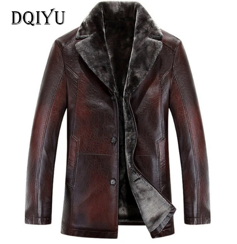 Men leather jackets New arrival Winter brand plus Velvet thick Warm Motorcycle Business Casual Mens Leather Jackets coats