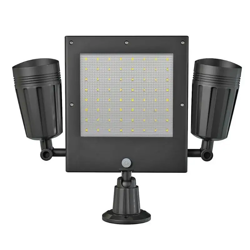 64LED датчик солнечного света с двойной головкой Солнечный прожектор безопасности движения купольный светильник 360 градусов Поворот
