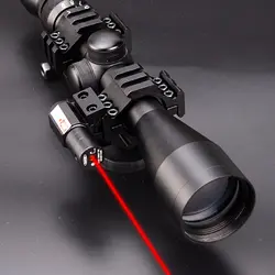 3 в 1 Новый 3-9x40 охотничий прицел оптика + QD 3 боковые рельсы крепления + тактический Красный точечный лазерный прицел