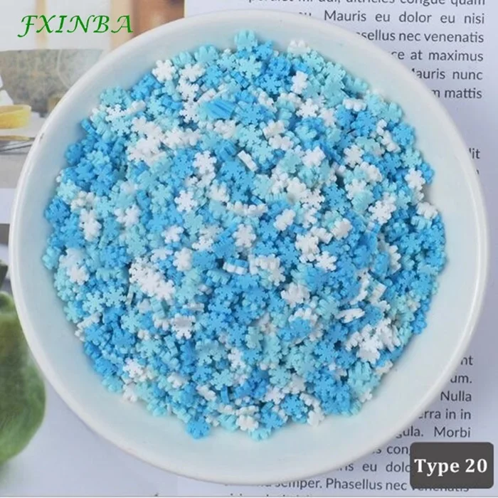 Type 20 FXINBA 100 г Fimo дополнение разбрызгивает ломтики слизи поставки DIY украшения бутафорский торт десерт спринклз глина грязь игрушки из частей - Color: Type 20
