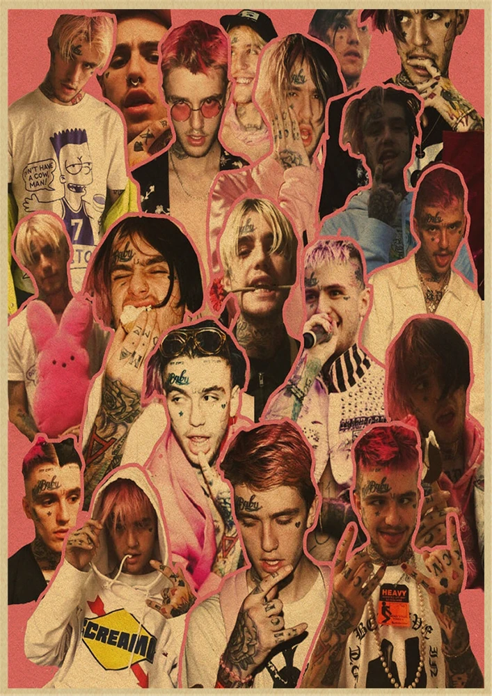Рэпер Lil Peep плакат крафт-бумага наклейки на стену ВИНТАЖНЫЙ ПЛАКАТ качество для гостиной домашний декор