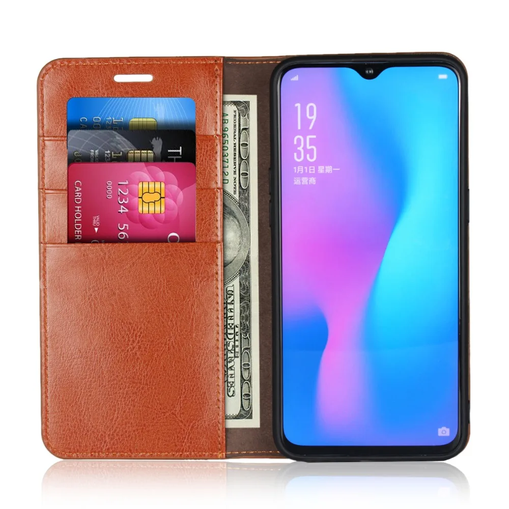 Для OPPO R17 чехол из натуральной кожаный чехол для OPPO R17 Pro телефона Силиконовые Рамка Carcasa Coque Флип Бумажник корпус