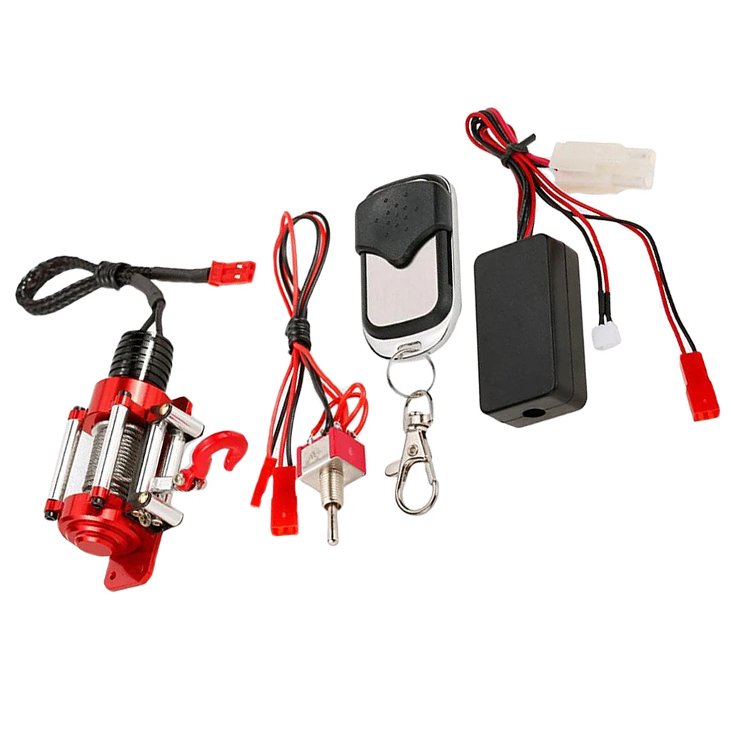 

MagiDeal RC Crawler Steel Wired Automatic Winch Control Unit+Wireless Remote Receiver for 1/10 Traxxas HSP Axial RC Rock Crawler
