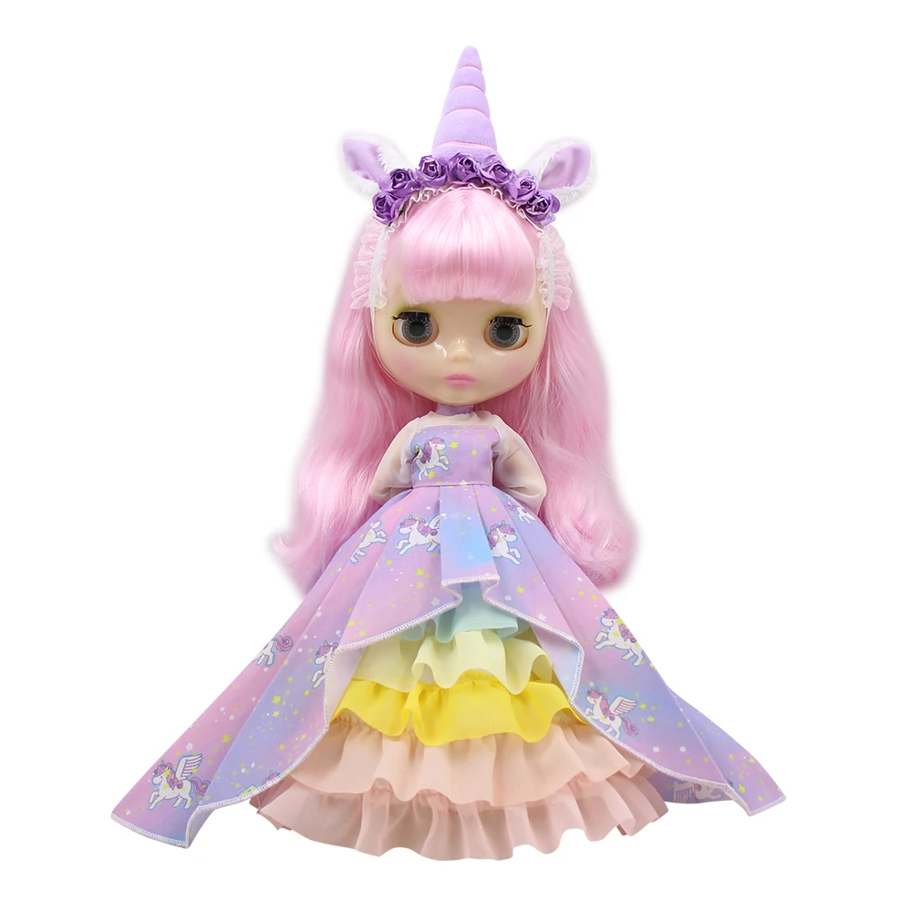 Neo Blythe Doll Unicorn Dress with Horn Hair Band 5