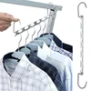 1pcs 37cm Multifunctional Space Saving Metal Hangers with Magic Hook 6 Hole Clothing Wardrobe Organize Hanger Holder 5