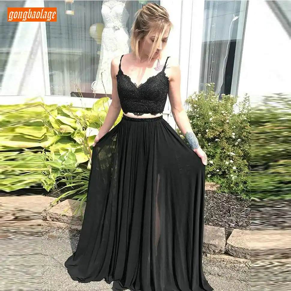 black lace formal top