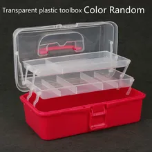 Прозрачный Пластик Toolbox Медицина Box Цвет случайный искусство коробки для studentart ремесло коробки для детей 1 шт