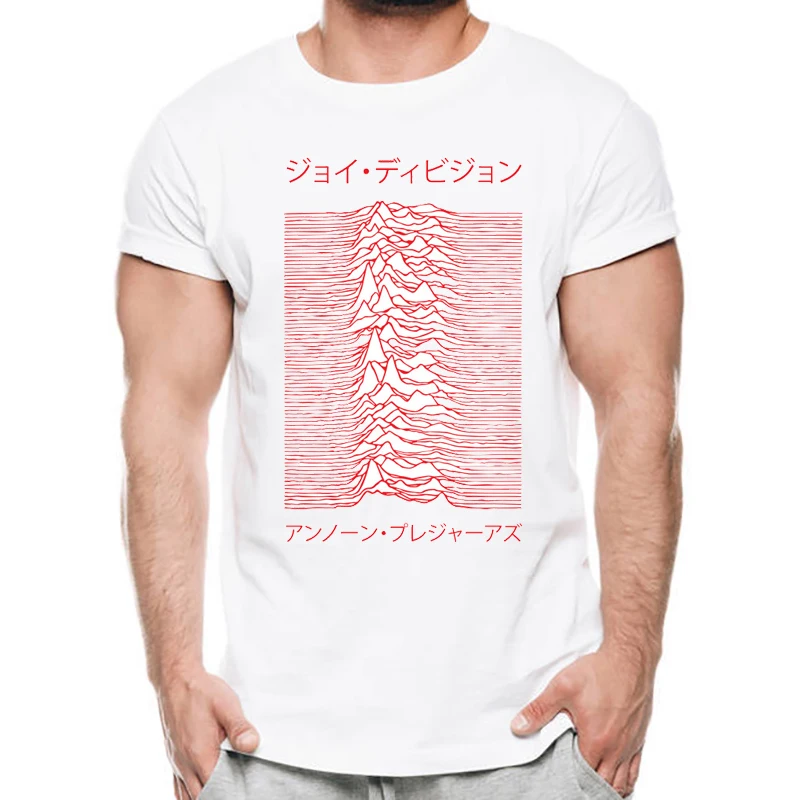 Мужская футболка с круглым вырезом Joy Division on Unknown Pleasures в стиле Харадзюку