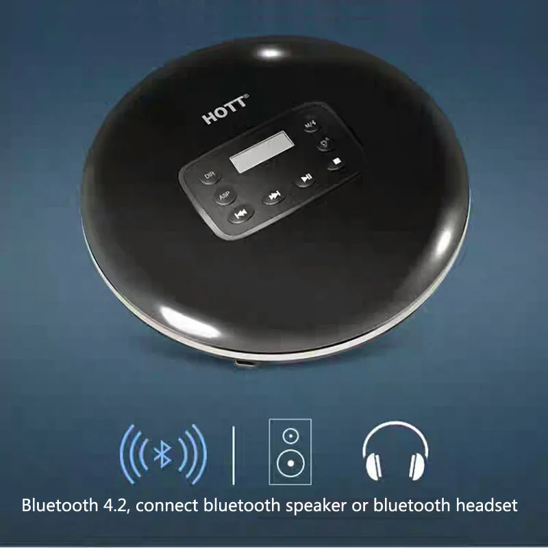 Ceny HOTT 711T przenośny odtwarzacz CD Bluetooth z akumulatorem, wyświetlaczem LED, osobistym odtwarzaczem CD, aby cieszyć się muzyką i książką audio