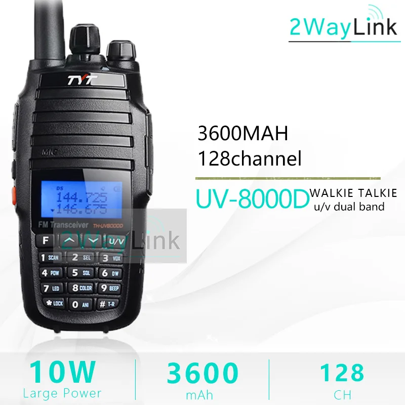 TYT TH-UV8000D портативная рация 10 км двухдиапазонный VHF& UHF 10 Вт 10 км любительский радиоприемник 3600 мАч функция перекрестного ретранслятора радиоприемник TYT - Цвет: One Radio