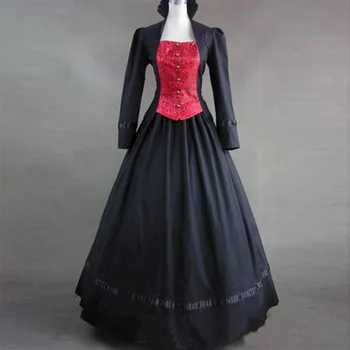 2018 Gothic Victorian Party Dress Costume 18th Century Retro Long Flare Sleeve Stage Show Period Ball Gowns for Women 2018 Gothic Victorian Party Dress Costume 18th Century Retro Long Flare Sleeve Stage Show Period Ball Gowns for Women