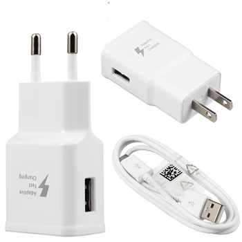 

20 Pcs/For Samsung Fast Charger For Galaxy S7 6 Note4 5 Adaptive Quick Charge EU US Plug Travel Charging 9V 1.67A & 5V 2A