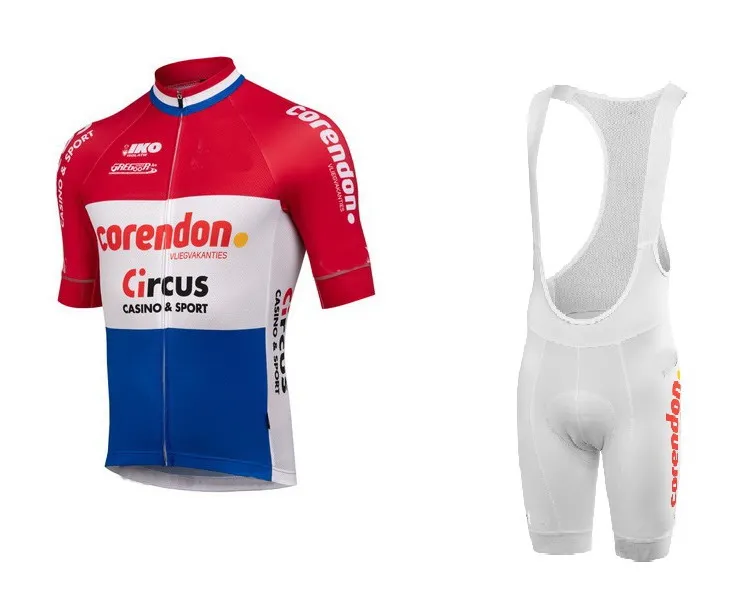CORENDON-CIRCUS команда Мужская велосипедная Джерси с коротким рукавом велосипедная Одежда с белым нагрудником шорты быстросохнущая Ropa Ciclismo - Цвет: Белый