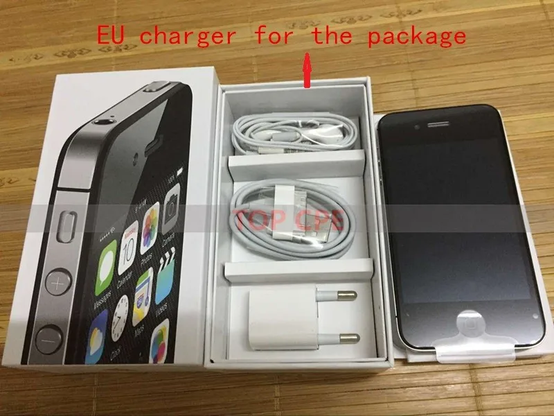 Заводской разблокированный Apple iPhone 4S IOS двухъядерный 8MP wifi gps WCDMA 3,5 дюймов 1080P сенсорный экран iCloud мобильный телефон