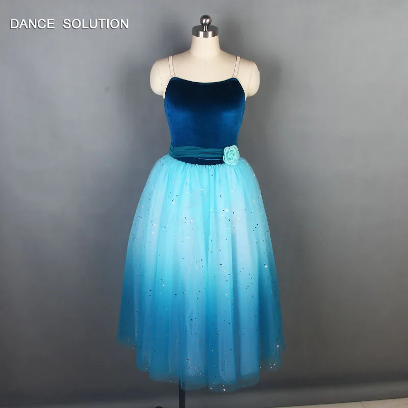 

Ombre Blue Child & Adult Romantic Ballet Dance Tutus Women's Long Tutu Ballerina Dress Performance Costumes Tutu Dress 19116