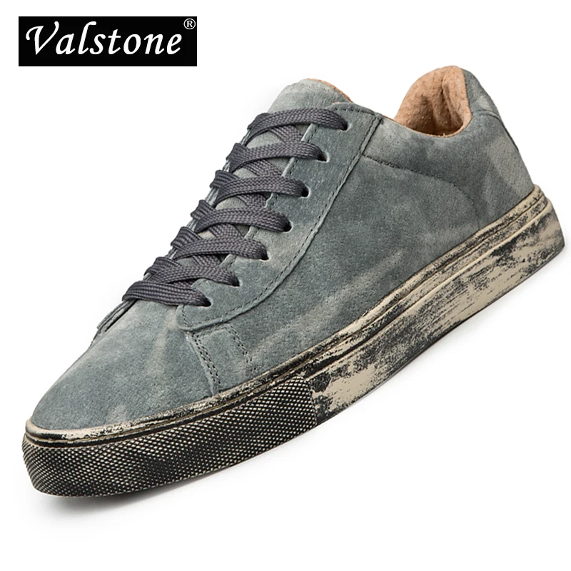 2018 De Véritable Hommes grey Sneakers Automne Valstone Chaussures Masculine Casual Hip Rue Luxe Hombres Cuir brown En Mode Hop Caoutchouc Black O8PX0wnk