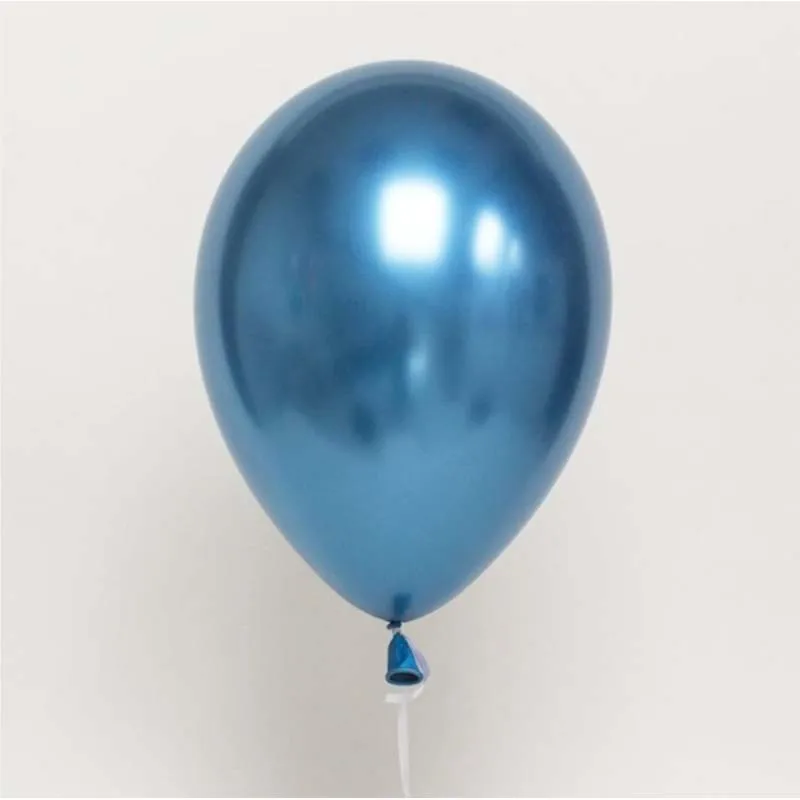 10 шт. 12 дюймов хромированные шары из латекса цвета металлик золото серебро пластиковые контейнеры для крема синий свадьба день рождения для украшения детского душа - Цвет: Синий
