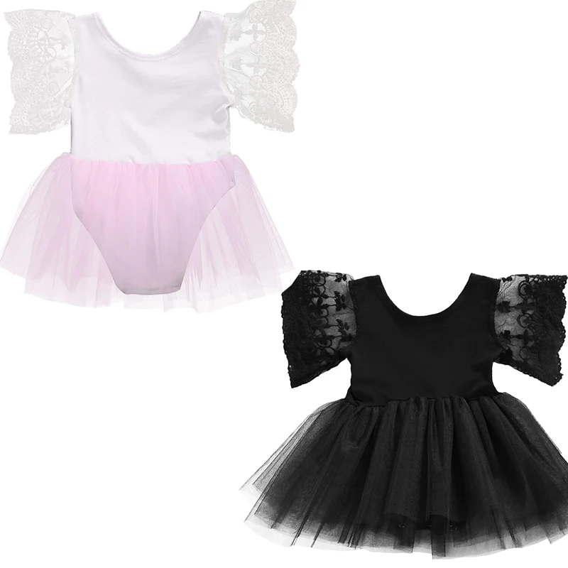 2017 Summer Babies Girl Tutu Floral Mesh Bodysuits Newborn Kids Baby Girls LaceTulle Bodysuit
