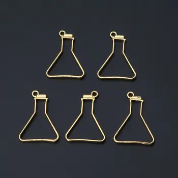 

5Pcs Science Experiment Cup Blank Frame Pendant Open Bezel Setting Resin Jewelry Y4QB
