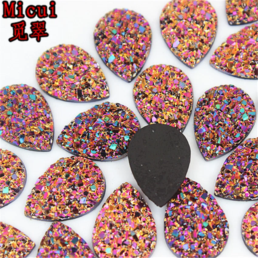 Michui 100 шт 13*18 мм AB цветные стразы на кнопках блестящие каплевидные стразы из смолы, кристаллы, камни для свадьбы DIY ZZ29