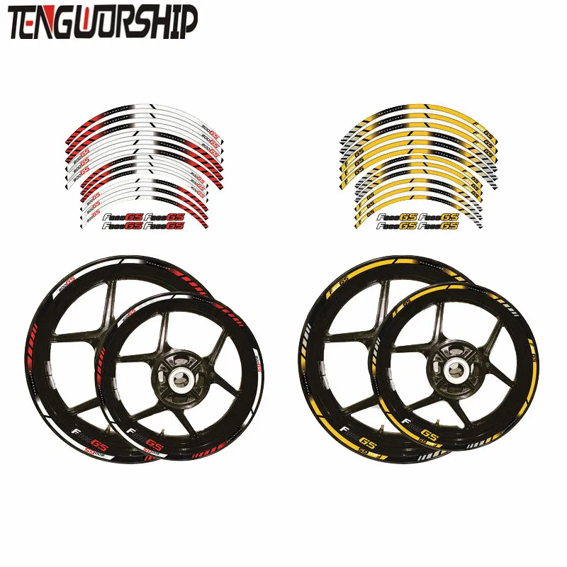 Teng Worship 12 X Thick Edge Outer Rim Sticker Stripe Wheel Decals FIT BMW F800GS F800 GS ADVENTURE 21''17''