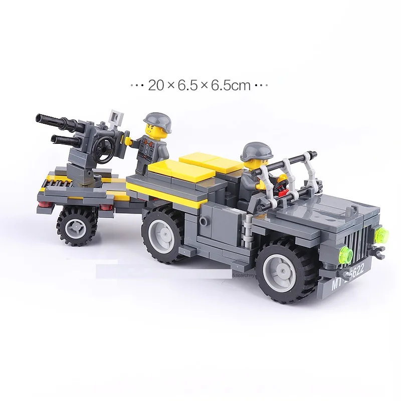 

Transport truck Anti-Aircraft gun MOC UV-Printing Building Brick military weapon accessories DIY mini figures original toys gift
