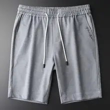 Minglu летние тонкие мужские повседневные шорты высокого качества с эластичной резинкой на талии серые эластичные мужские шорты размера плюс M L XL 2XL 3XL 4XL