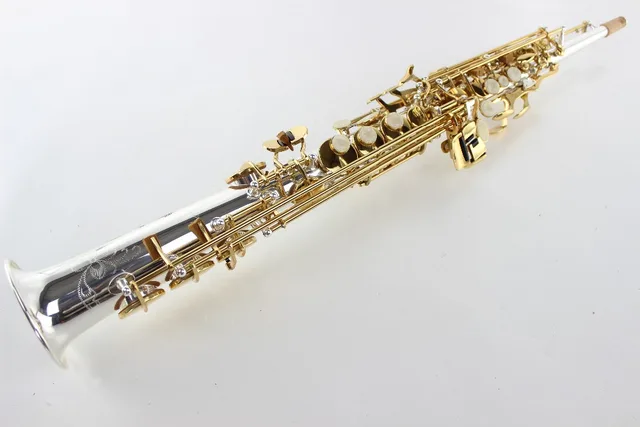 Cheap France Henri Selmer B Soprano Saxophone Super Action 80 Series II Saxophone Silver Plating Surface Reference 54 Sax Instrument