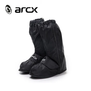 

ARCX Motorcycle Waterproof Rain Shoes Covers Adjustable Tightness Reusable Waterproof Non-slip Rain Black Shoes Boots Cover