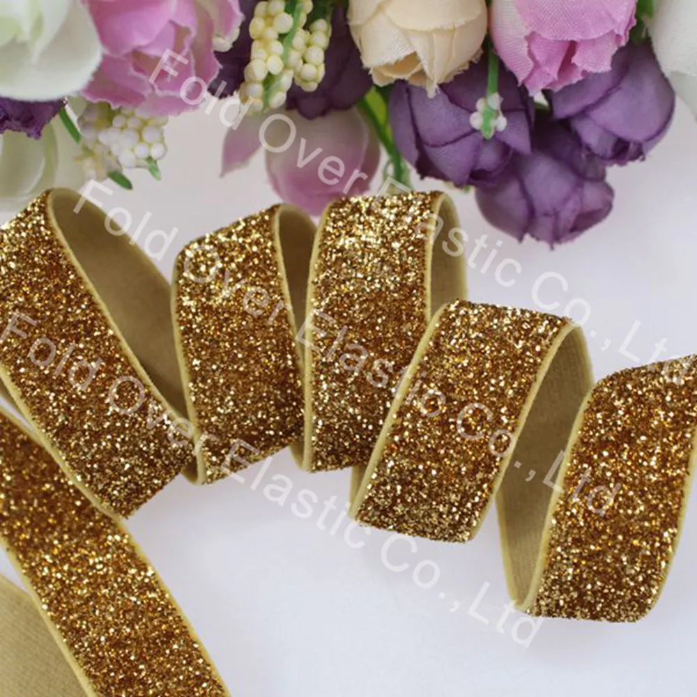 

Free shipping 5/8 glitter elastic, 15yards frosted glitter elastic, 16mm metallic velvet webbing headband hairbows